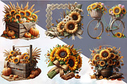 Vintage Sunflowers Autumn Sublimatio, an Illustration by SVGArt (Thumbnail 7 of 8)