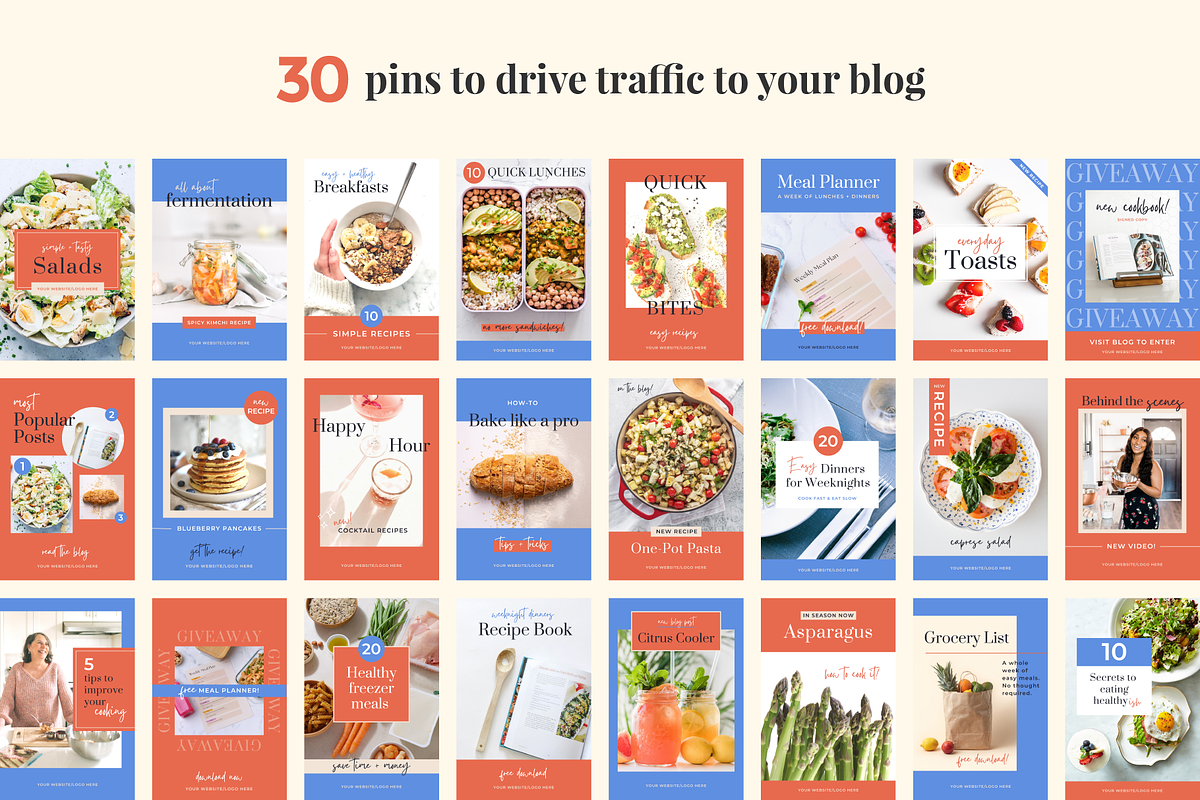 Food Blogger Canva Social Media Kit, a Social Media Template by Rose & Co. (Photo 4 of 7)