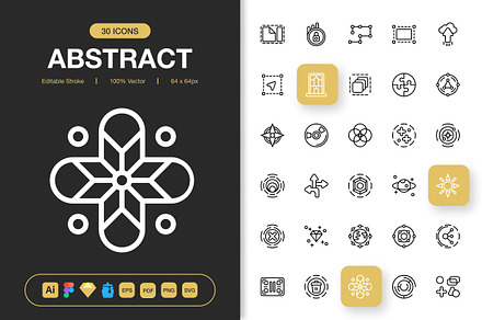 Abstract Icons, an Outline Icon by Spacepixel Creative