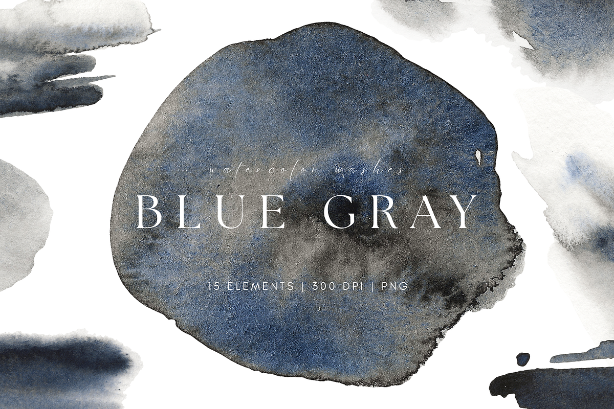 Watercolor Blue Gray Shapes, a Texture Graphic by Kolorata Art (Photo 1 of 5)