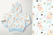 Bear Bee - Blue, a Pattern Graphic by Jaselvii Studio (Thumbnail 5 of 6)