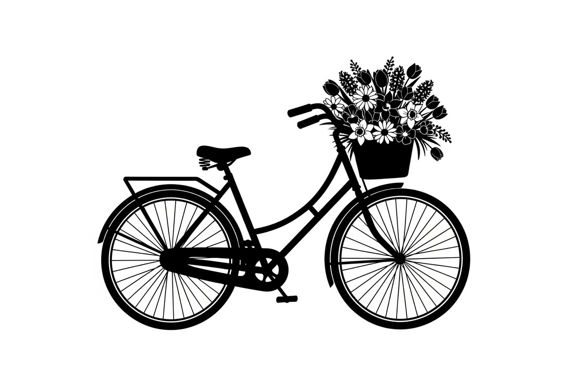 Flower Bicycle Silhouette Bundle, an Illustration by Gaye Art (Photo 20 of 31)
