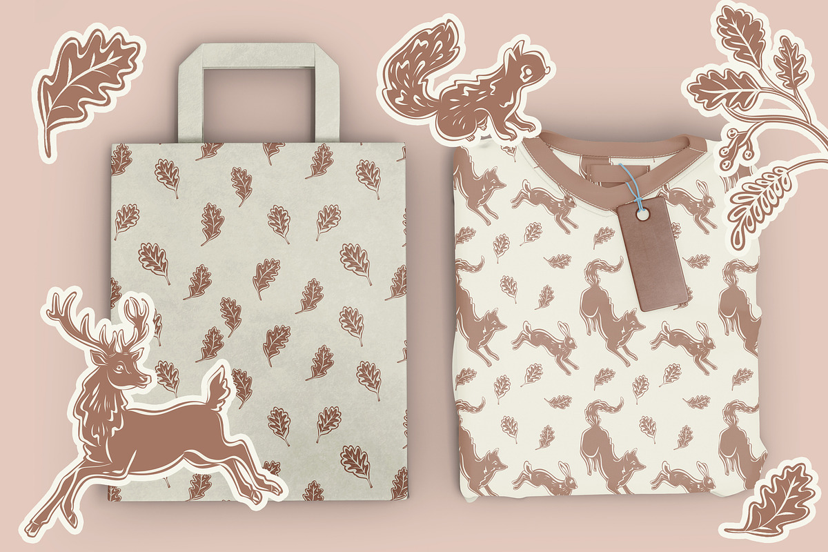 Linocut Animals rustic patterns, an Animal Illustration by Carpet Tapete Pretzel (Photo 12 of 17)