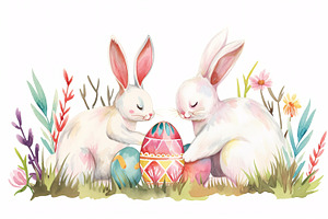 Easter Bunny Colourful Eggs Flower, a Holiday Photo by shahsoft