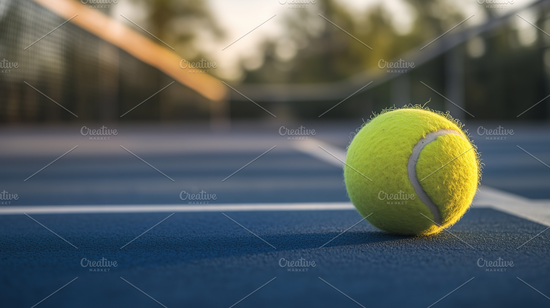 Close up of a tennis ball on a court, a Sports & Recreation Photo by MistyDay