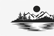 Mountain Tree Silhouette Bundle, a Graphic by hafijul (Thumbnail 7 of 8)