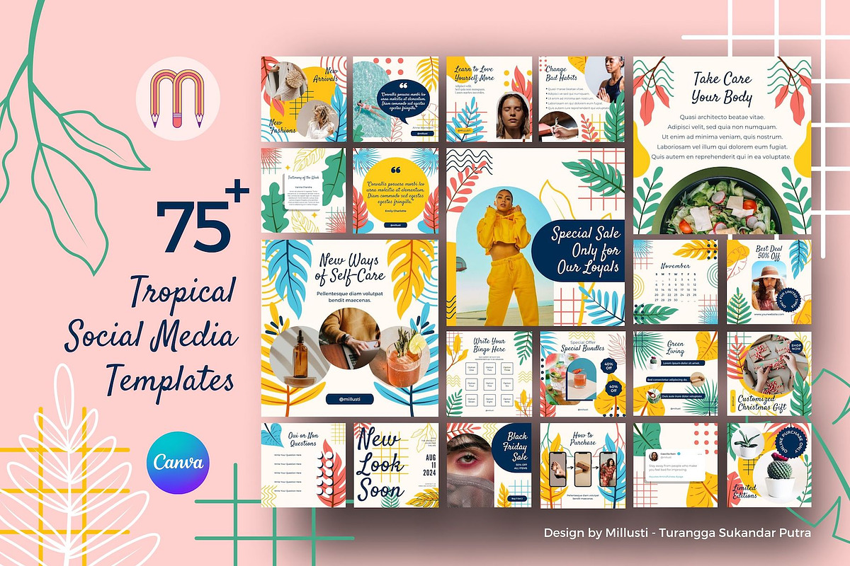 Tropical Leave Social Media Template, a Social Media Template by Millusti (Photo 1 of 11)
