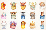 Peeking Cute Animals Pocket Clipart, an Illustration by DreamCafeArt (Thumbnail 3 of 5)