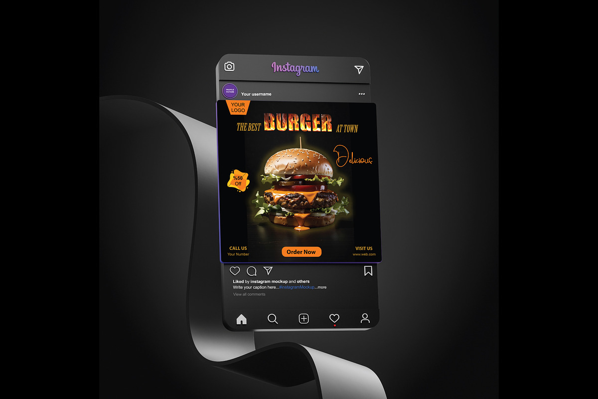 Burger Flyer Design Template, a Flyer Template by YUDesignStore (Photo 5 of 6)