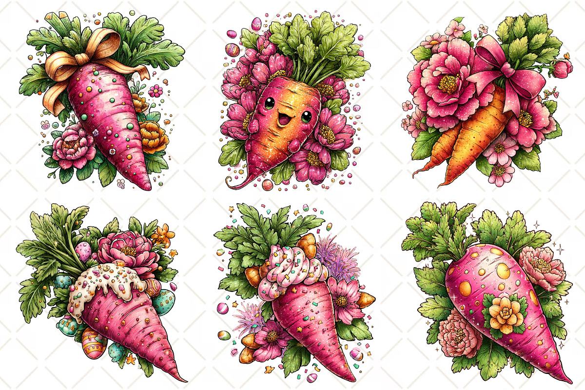Whimsical Floral Easter Carrot, an Illustration by Black Bird Studio (Photo 6 of 6)