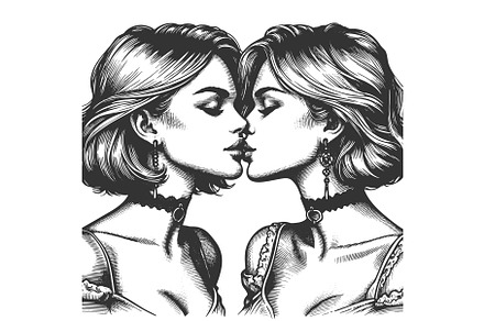 Romantic Vintage Illustration of Two, a Person Illustration by AlexArt