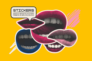 Lips Seamless Patterns And Stickers