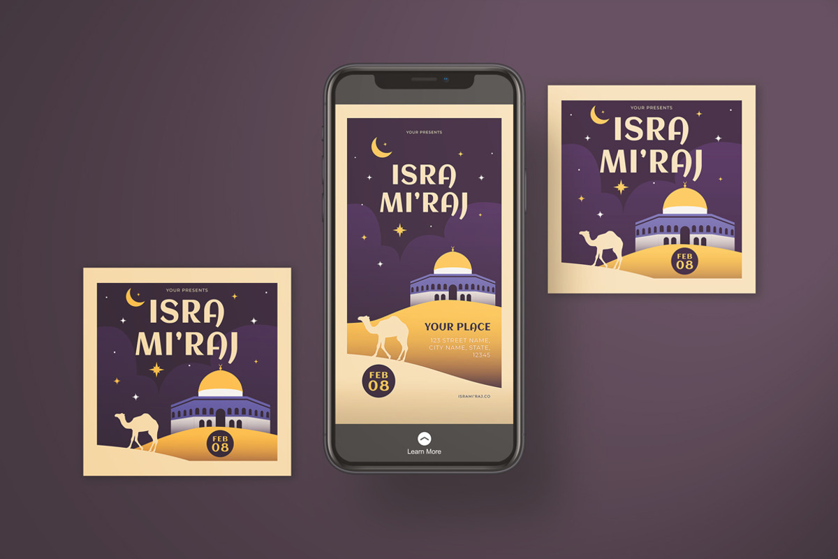 Isra Mi'raj Flyer, a Flyer Template by KMZVR.Lab (Photo 3 of 5)