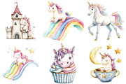 Magical Kingdom Pastel Cute Unicorn, an Illustration by Watercolor design (Thumbnail 3 of 5)