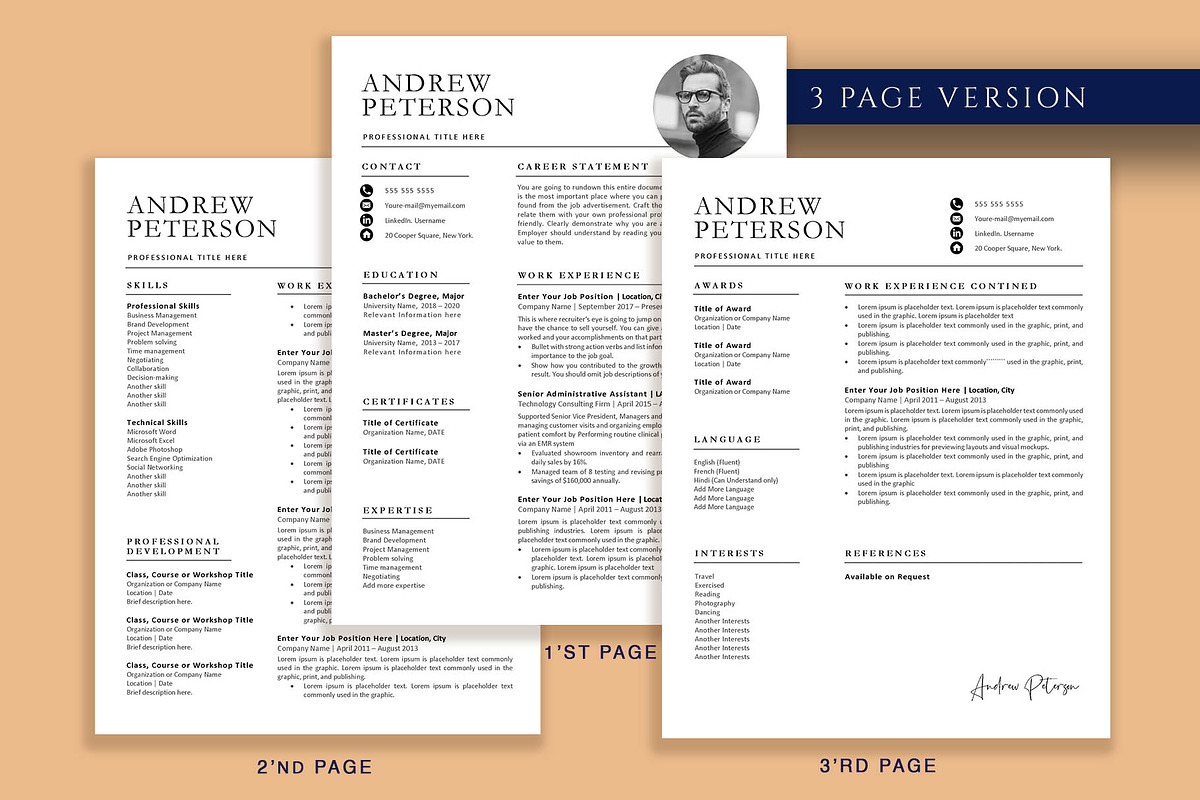 Professional Resume Template, CV, a Resume Template by VictoriousVita (Photo 4 of 8)