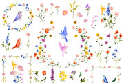Wild Flowers - Watercolor Clipart, an Object Illustration by RhianAwni (Thumbnail 2 of 7)