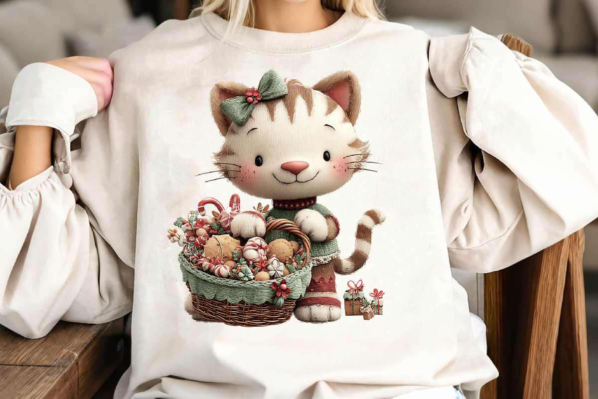 Christmas Cats Clipart Bundle, a Seasonal Illustration by fashionaddict (Photo 5 of 7)