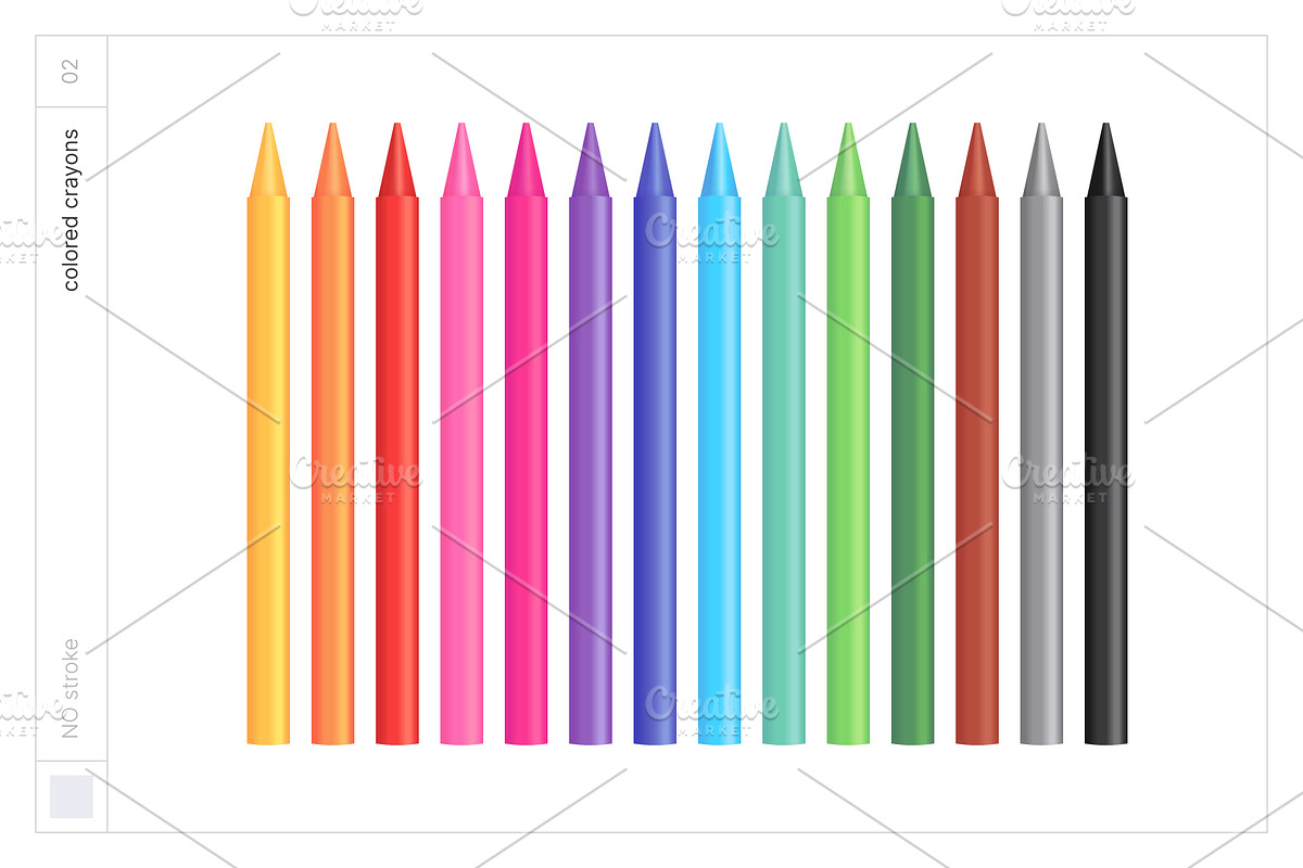 Vector Colored Crayons & Pencils, an Object Graphic by Side Project (Photo 6 of 14)