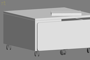 Storage Box With Casters 3d Model