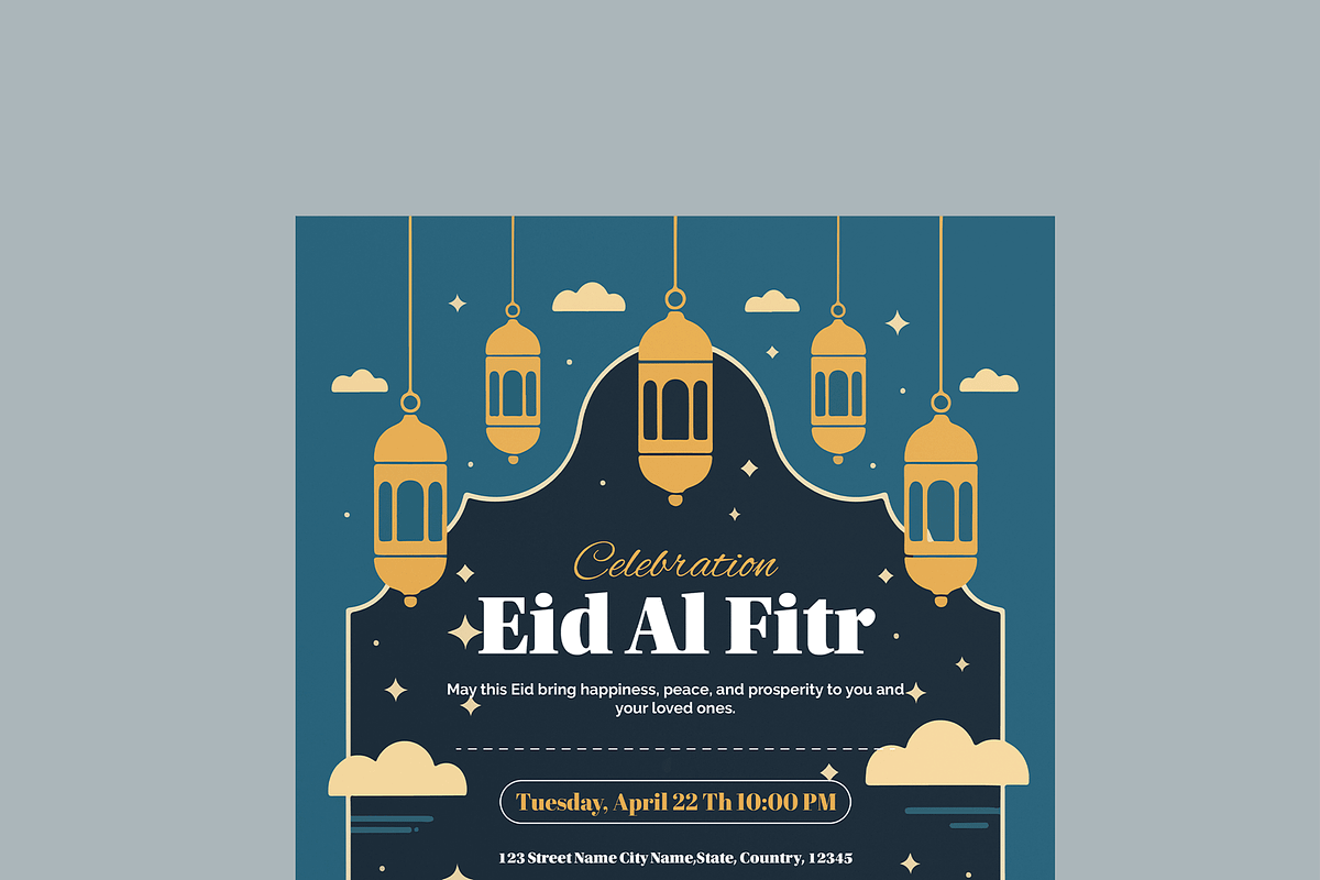 Eid Al Fitr Celebration Flyer, a Flyer Template by MightyDesign (Photo 4 of 8)