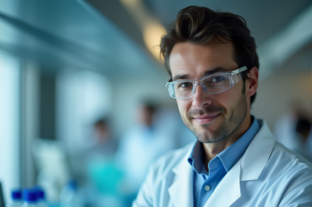 Scientist in a biomedical laboratory, a Health & Medical Photo by angellodeco
