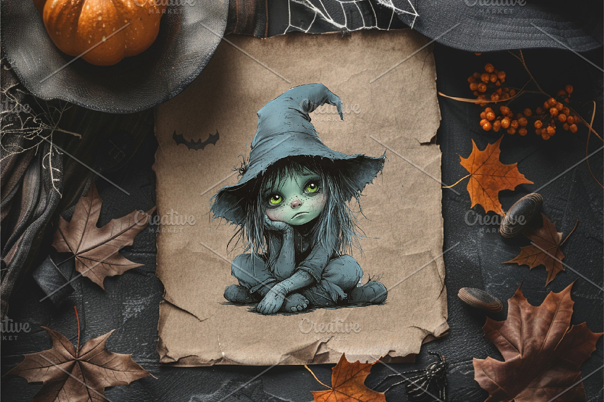 Cute Halloween Witch. TShirt Sticker, an Animal Illustration by KENO Mascots (Photo 7 of 10)