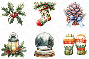 Watercolor Vintage Drawing Christmas, an Illustration by DreamPrint404 (Thumbnail 3 of 7)