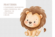 Safari Friends Watercolor Clipart, an Illustration by MockupWizard (Thumbnail 3 of 4)