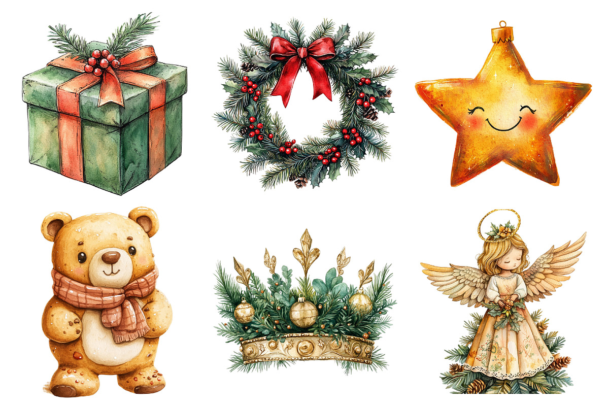 Watercolor Cute Warm Christmas Clipa, an Illustration by Daily.Designs (Photo 4 of 5)