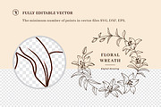 Floral wreath svg, Lily clipart, an Illustration by ClipartMuchLove (Thumbnail 5 of 8)