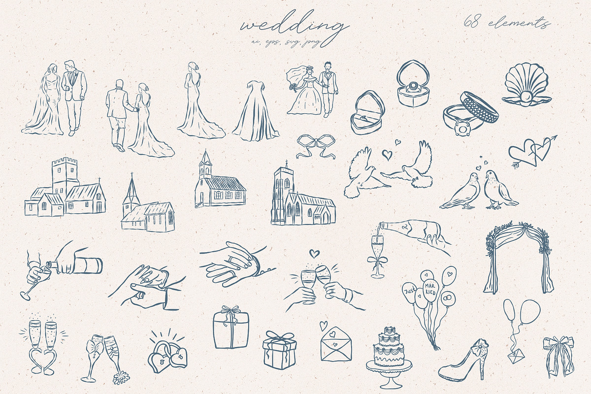 Wedding, Beach, Sea Life Food Doodle, an Object Illustration by Designwork (Photo 4 of 13)