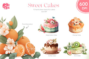 Floral Watercolor Cakes By Piku Piku