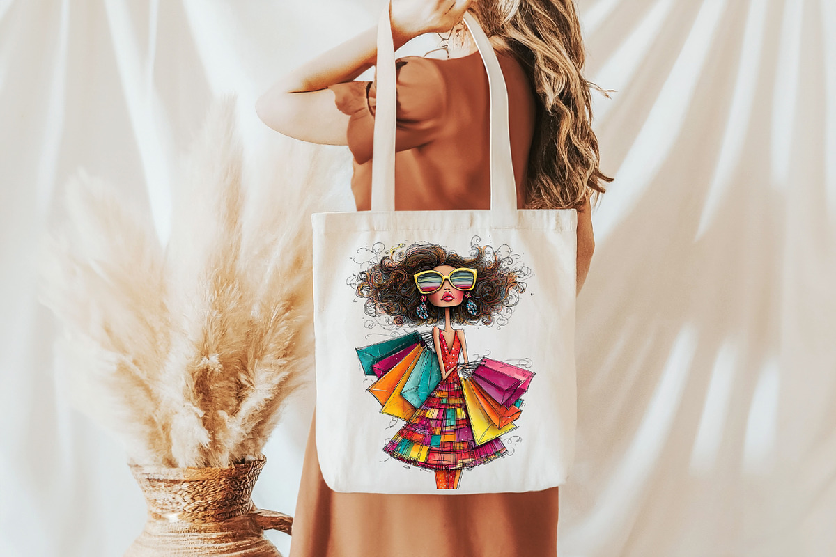 Whimsical Lady Shopping Clipart, an Illustration by Libby Wishes (Photo 5 of 7)