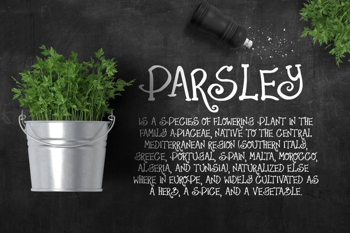 Parsley Font preview 2