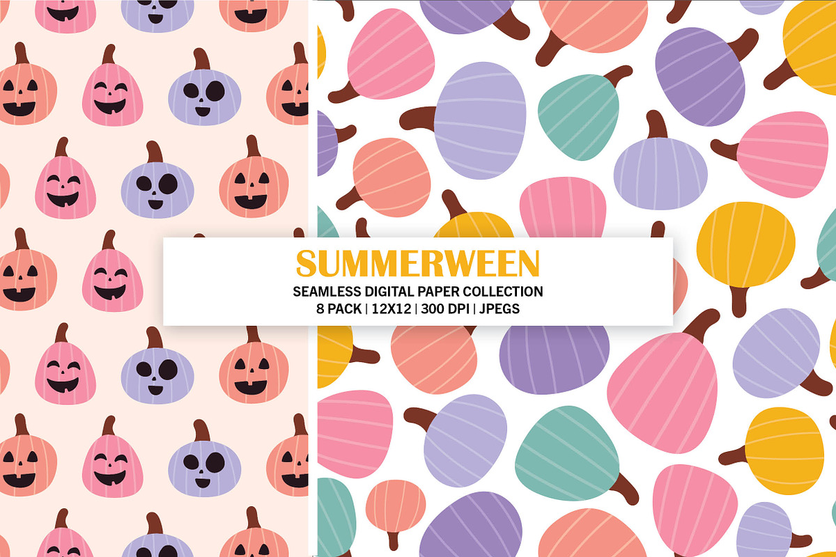 Summerween Seamless Pattern, a Pattern Graphic by Alanna Messina Design Co (Photo 3 of 9)