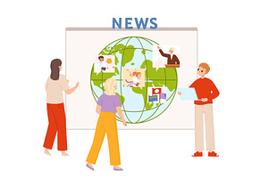 People looking breaking news, a Person Illustration by Valerie Bodnar