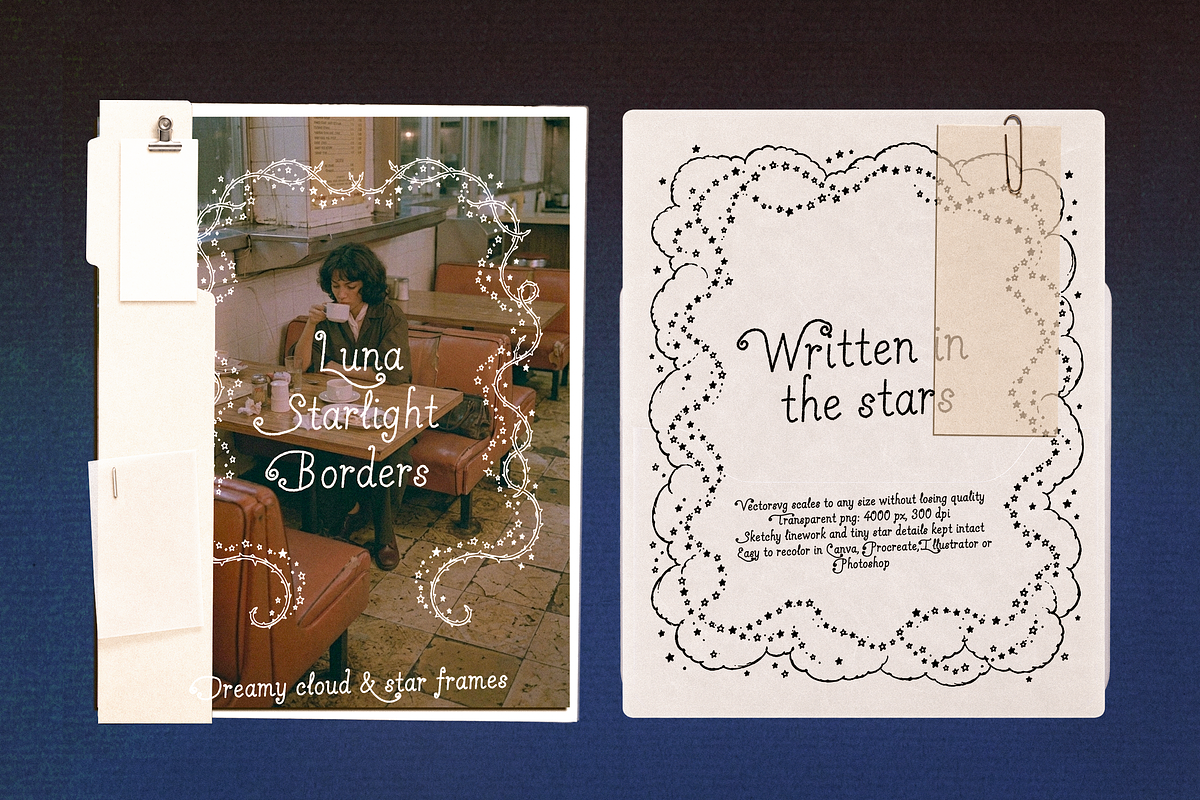 Luna Starlight Borders, an Object Graphic by Lilithcollageart (Photo 1 of 11)