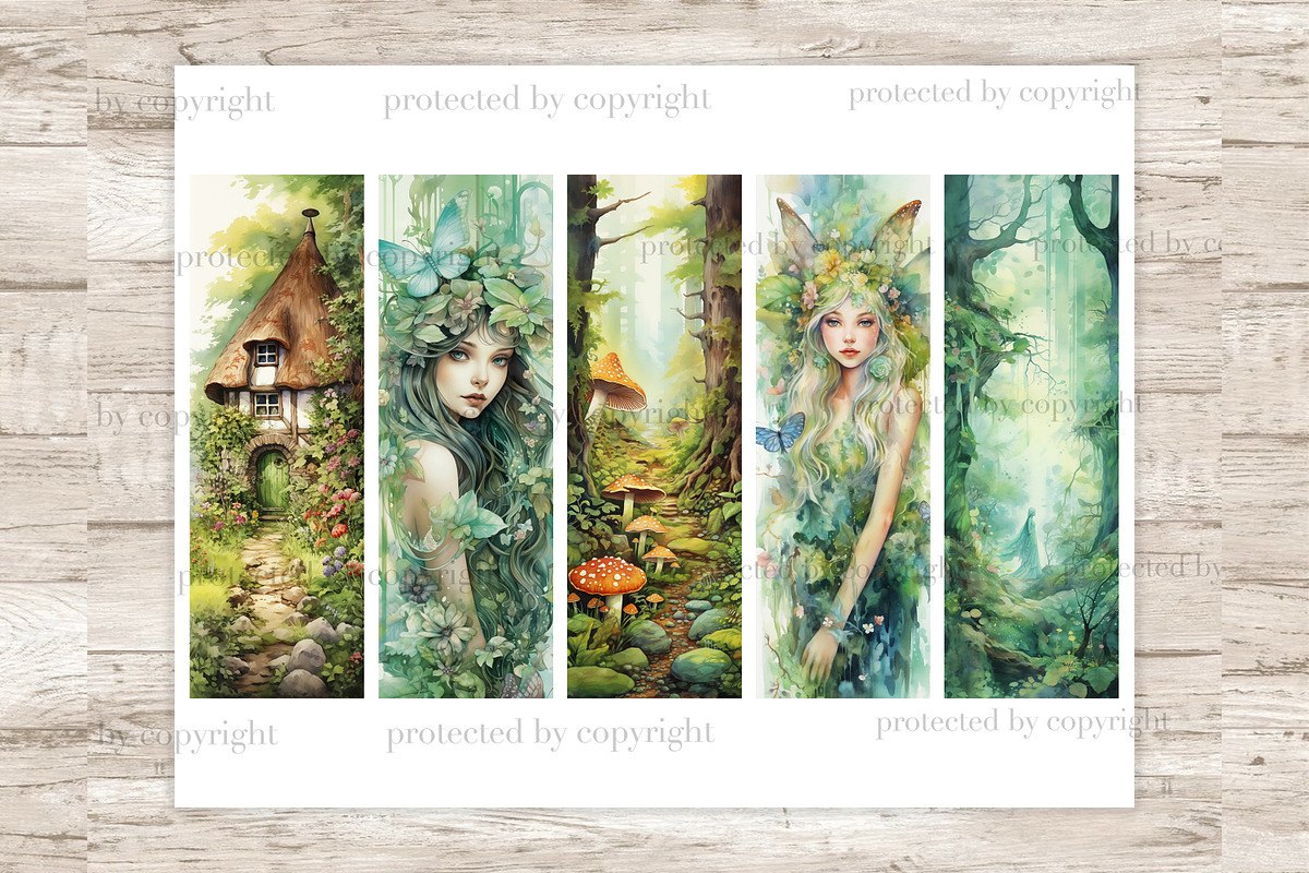 Fairy Bookmarks | Forest Printable, a Person Illustration by GlamArtZhanna (Photo 3 of 3)