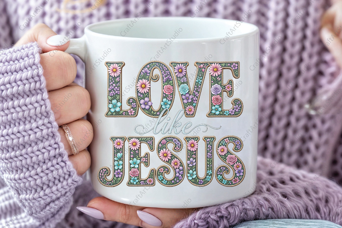 Love Like Jesus Easter Faux Embroide, an Illustration by CraftArtStudio (Photo 3 of 4)
