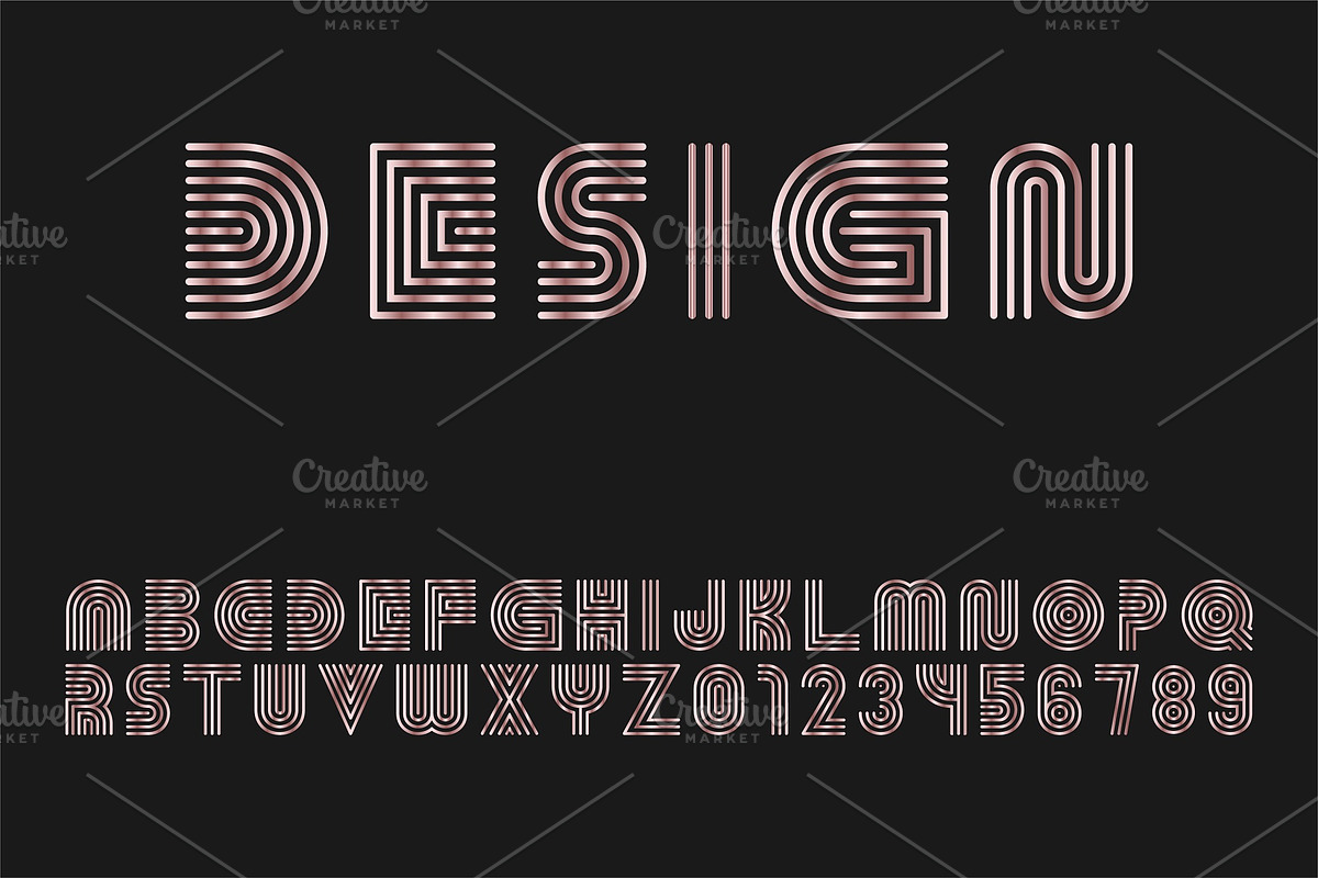 Luxury golden striped alphabet, an Object Graphic by ExpressShop (Photo 1 of 4)