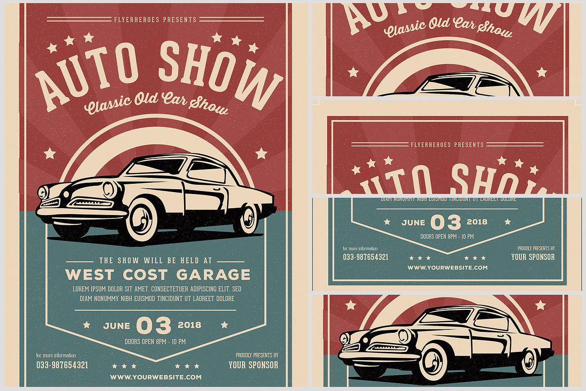 Old Classic Car Show Flyer Template, a Flyer Template by FlyerHeroes (Photo 4 of 4)