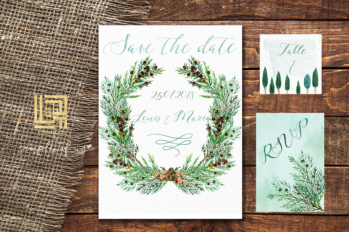 Cypress. Watercolor clipart, a Decorative Illustration by LABFcreations (Photo 12 of 12)