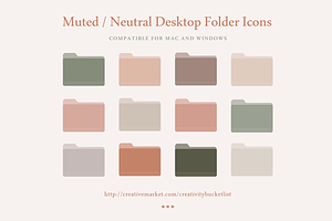 Muted / Neutral Desktop Folder Icons