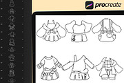 60 Procreate Clothes Costumes Stamp, a Brush Add-On by DrawingStoryShop (Thumbnail 4 of 8)