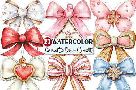 Christmas Gingerbread Coquette Bow C