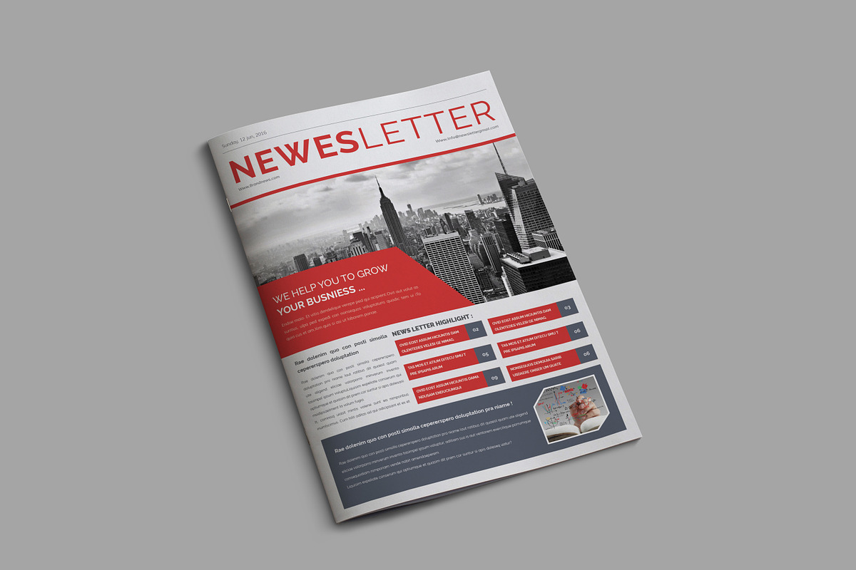 Newsletter Template, a Brochure Template by Addaxx (Photo 3 of 9)