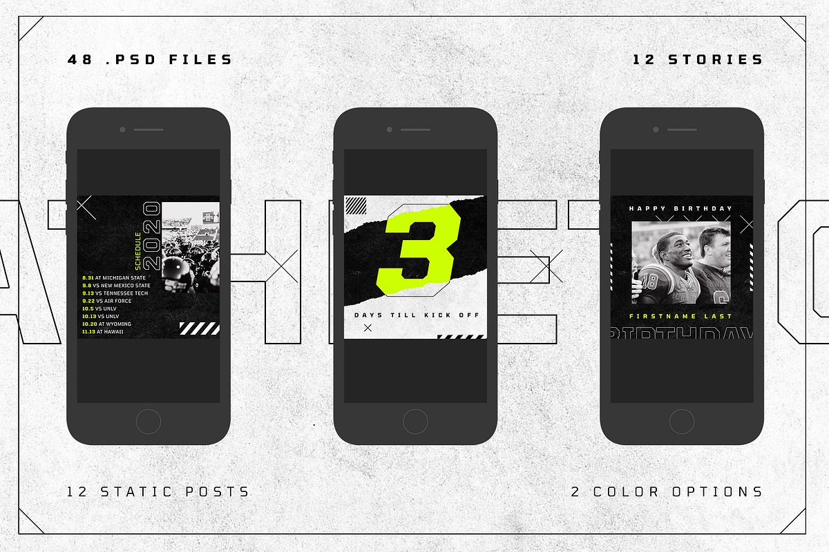 ATHLETICO 2- BALLER INSTAGRAM KIT, a Social Media Template by GOAT Design Co. (Photo 7 of 13)