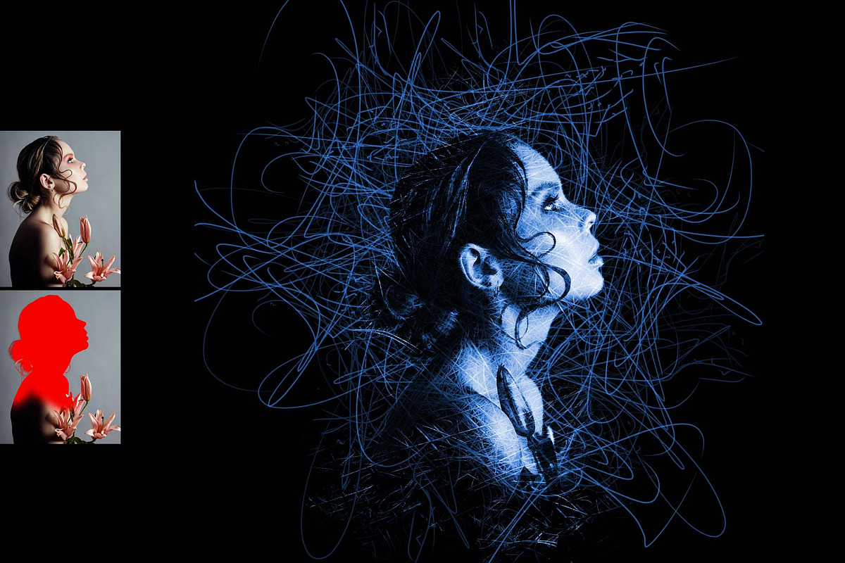 Pencil Scribble Art Photoshop Action, an Action Add-On by MRI STUDIO (Photo 4 of 10)