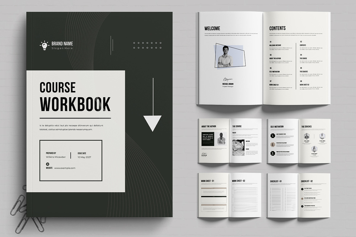 Course Workbook Template  Printable, a Brochure Template by MightyDesign (Photo 1 of 6)
