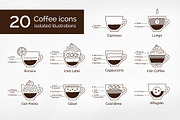 Coffee Recipes Icons, an Outline Icon by Sonya Illustrations (Thumbnail 1 of 6)